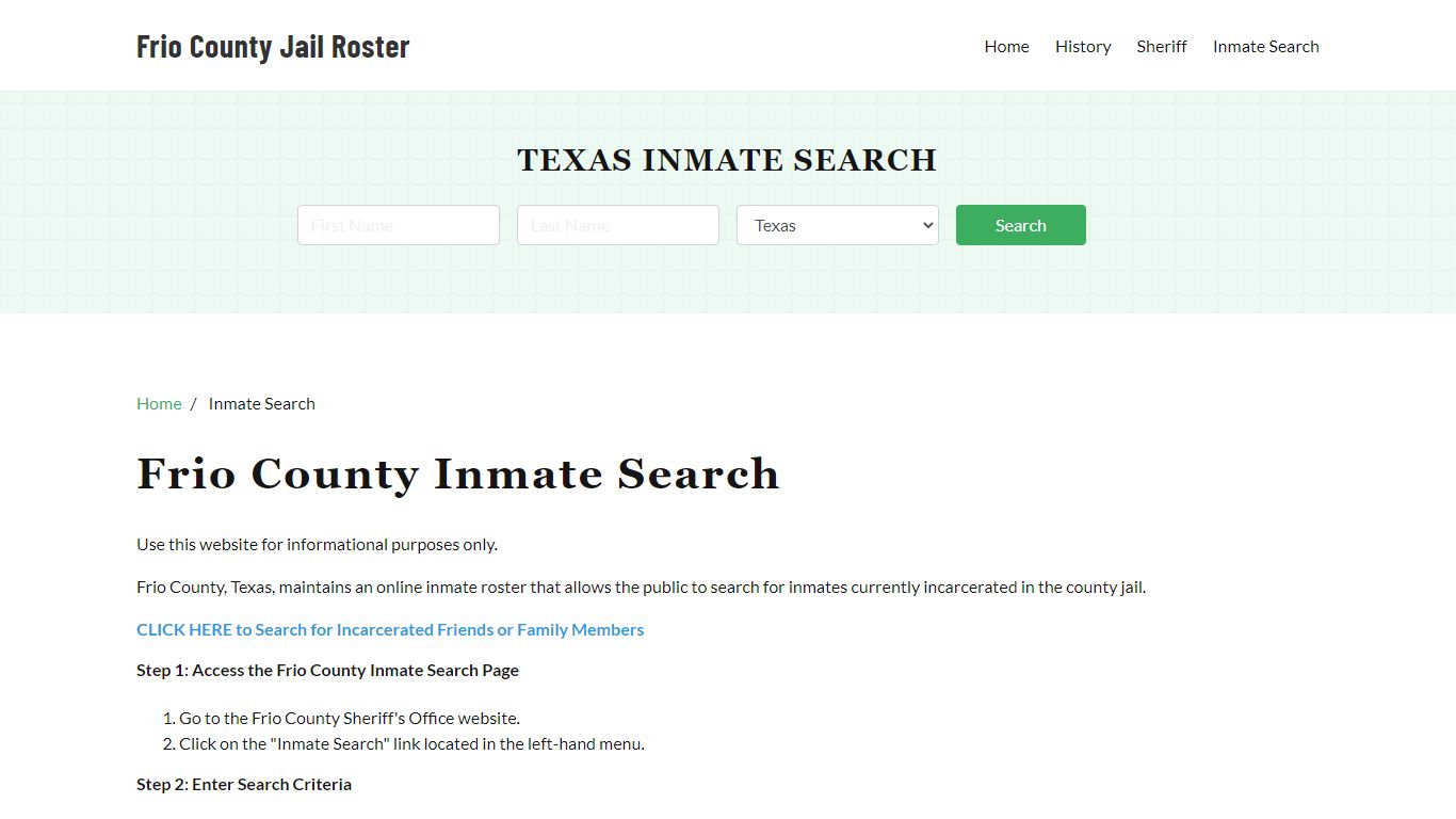 Frio County, TX Detainee Lookup