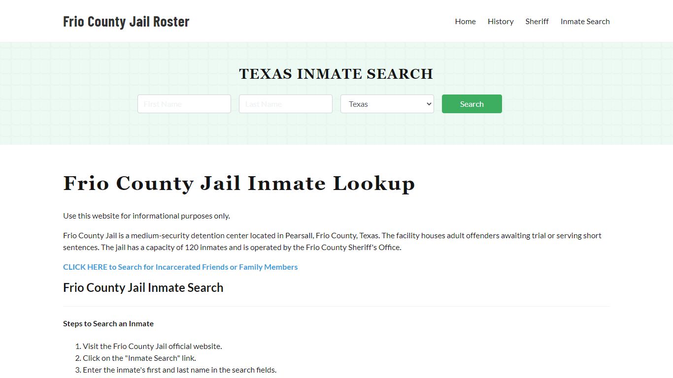 Frio County Jail Roster Lookup, TX, Inmate Search